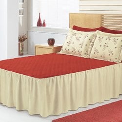 Colcha Casal Flor Vermelho Kit 3 Peças Colcha Casal Flor Vermelho Kit 3 Peças
