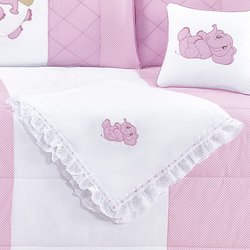 Manta de Bebê Elefante Rosa 100% Algodão Manta de Bebê Elefante Rosa 100% Algodão
