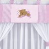 Cortina Quarto de Bebê Urso Rosa