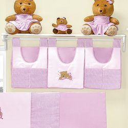 Porta Fraldas Varão Bebê Urso Rosa 100% Algodão 3 Peças Porta Fraldas Varão Bebê Urso Rosa 100% Algodão 3 Peças