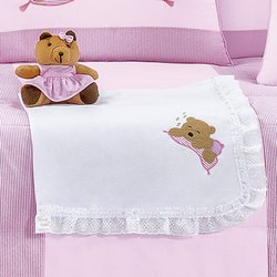 Manta de Bebê Bebê Urso Rosa 100% Algodão Manta de Bebê Bebê Urso Rosa 100% Algodão