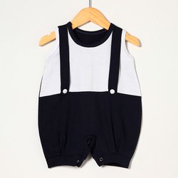 Macacão Curto de Bebê Elegante Marinho Macacão Curto de Bebê Elegante Marinho