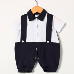 Macacão de Bebê Verão Elegante Marinho Macacão de Bebê Verão Elegante Marinho