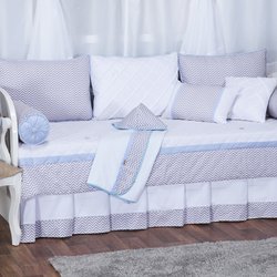 Kit Cama Babá Chevron Noblesse Azul 100% Algodão 6 Peças Kit Cama Babá Chevron Noblesse Azul 100% Algodão 6 Peças