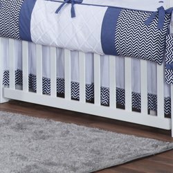 Saia de Berço Chevron Noblesse Azul Marinho 100% Algodão 2 Lados Saia de Berço Chevron Noblesse Azul Marinho 100% Algodão 2 Lados