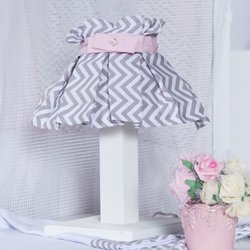 Abajur de Bebê Chevron Noblesse Rosa 100% MDF Abajur de Bebê Chevron Noblesse Rosa 100% MDF