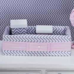Cesta Decorada Chevron Noblesse Rosa Cesta Decorada Chevron Noblesse Rosa