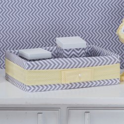 Cesta Decorada Chevron Noblesse Amarelo Cesta Decorada Chevron Noblesse Amarelo
