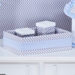 Cesta Decorada Chevron Noblesse Azul Cesta Decorada Chevron Noblesse Azul