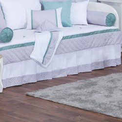 Saia de Cama Babá Chevron Noblesse Verde 100% Algodão Saia de Cama Babá Chevron Noblesse Verde 100% Algodão