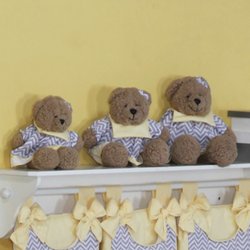 Ursinhas de Bebê Chevron Noblesse Amarelo Kit 3 Peças Ursinhas de Bebê Chevron Noblesse Amarelo Kit 3 Peças