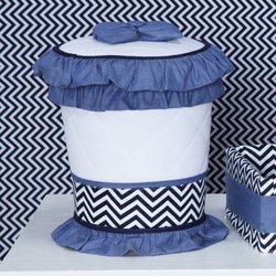 Lixeira Decorada Chevron Noblesse Azul Marinho Lixeira Decorada Chevron Noblesse Azul Marinho