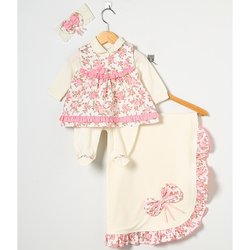 Saída de Maternidade Boneca Floral Rosa 3 Peças Saída de Maternidade Boneca Floral Rosa 3 Peças