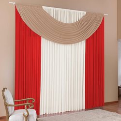 Cortina Londres Vermelho Varão Simples 2,00m x 1,70m Cortina Londres Vermelho Varão Simples 2,00m x 1,70m