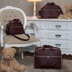 Bolsas Maternidade Glamour Vinho Kit 3 Peças Bolsas Maternidade Glamour Vinho Kit 3 Peças