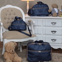 Bolsas Maternidade Glamour Marinho Kit 3 Peças Bolsas Maternidade Glamour Marinho Kit 3 Peças