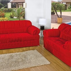 Capa Para Sofá Brastuk Vermelho 2 Peças Capa Para Sofá Brastuk Vermelho 2 Peças