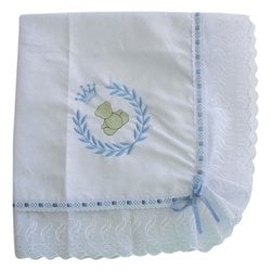 Manta de Bebê Príncipe Urso Azul 100% Algodão Manta de Bebê Príncipe Urso Azul 100% Algodão
