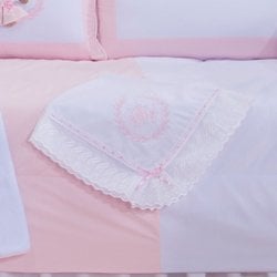 Manta de Bebê Ursa Realeza Poá Rosa 100% Algodão Manta de Bebê Ursa Realeza Poá Rosa 100% Algodão