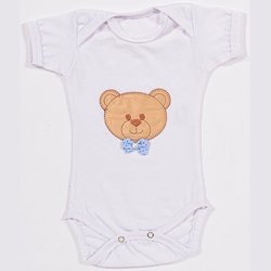 Body de Bebê Manga Curta Ursinho Soninho Azul Body de Bebê Manga Curta Ursinho Soninho Azul