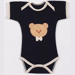 Body de Bebê Manga Curta Ursinho Soninho Azul Marinho Body de Bebê Manga Curta Ursinho Soninho Azul Marinho