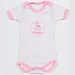 Body de Bebê Manga Curta Ursinha Fofinha Rosa Body de Bebê Manga Curta Ursinha Fofinha Rosa
