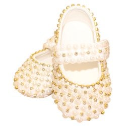 Sapatinho Bebê Menina Chic Strass Branco Sapatinho Bebê Menina Chic Strass Branco