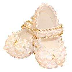 Sapatinho Bebê Menina Chic Lacinho Branco Sapatinho Bebê Menina Chic Lacinho Branco