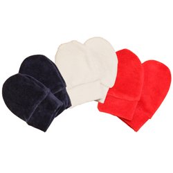 Kit Luvinhas Baby Plush Marinho - Vermelho - Branco 3 Peças Kit Luvinhas Baby Plush Marinho - Vermelho - Branco 3 Peças