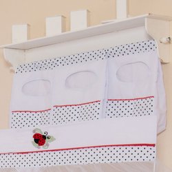 Porta Fraldas Varão Joaninha Vermelho 100% Algodão 3 Peças Porta Fraldas Varão Joaninha Vermelho 100% Algodão 3 Peças