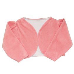 Bolero de Bebê Rosê de Plush Manga Longa Bolero de Bebê Rosê de Plush Manga Longa