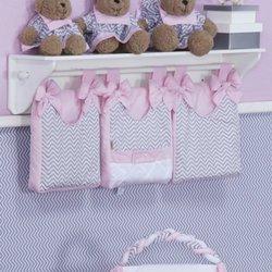 Porta Fraldas Varão + Prateleira Chevron Noblesse Rosa Porta Fraldas Varão + Prateleira Chevron Noblesse Rosa