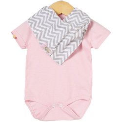 Body de Bebê + Babador Baby Chevron Rosa Body de Bebê + Babador Baby Chevron Rosa
