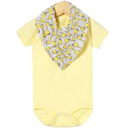 Body de Bebê + Babador Dona Girafa Amarelo Body de Bebê + Babador Dona Girafa Amarelo