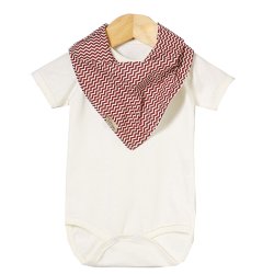 Body de Bebê + Babador Bandana Baby Chevron Palha Body de Bebê + Babador Bandana Baby Chevron Palha