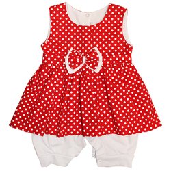 Macacão de Bebê Verão Retrô Poá Vermelho Macacão de Bebê Verão Retrô Poá Vermelho