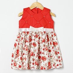 Vestido Bebê Luxo Floral Vermelho Vestido Bebê Luxo Floral Vermelho