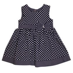 Vestido Bebê Poá Marinho Vestido Bebê Poá Marinho