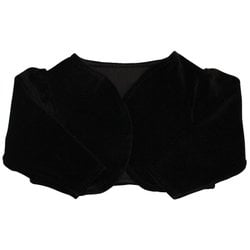 Bolero de Bebê Preto de Plush Manga Longa Bolero de Bebê Preto de Plush Manga Longa