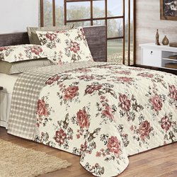 Cobre Leito Queen Topázio Floral Vinho 3 Peças Cobre Leito Queen Topázio Floral Vinho 3 Peças