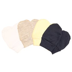 Kit Luvas Baby Malha Palha - Marinho - Branco - Cinza 4 Peças Kit Luvas Baby Malha Palha - Marinho - Branco - Cinza 4 Peças