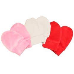 Kit Luvinhas Baby Plush Rosa - Vermelho - Branco 3 Peças Kit Luvinhas Baby Plush Rosa - Vermelho - Branco 3 Peças