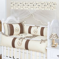 Kit Berço Country Palha 100% Algodão 8 peças Kit Berço Country Palha 100% Algodão 8 peças