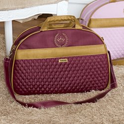 Bolsa Maternidade Puppi Coroa Bordô e Dourado G Bolsa Maternidade Puppi Coroa Bordô e Dourado G