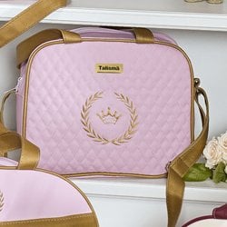 Bolsa Maternidade Puppi Coroa Rosa e Dourado P Bolsa Maternidade Puppi Coroa Rosa e Dourado P