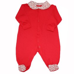 Macacão de Bebê Basic Floral Vermelho Macacão de Bebê Basic Floral Vermelho