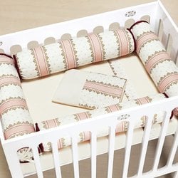 Kit Mini Berço Nobreza Palha 6 peças 100% algodão Kit Mini Berço Nobreza Palha 6 peças 100% algodão