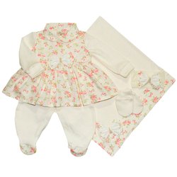 Saída de Maternidade Florzinha Delicada Palha Saída de Maternidade Florzinha Delicada Palha
