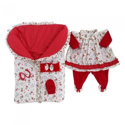 Saída de Maternidade Beth para Bebê Menina Vermelho Saída de Maternidade Beth para Bebê Menina Vermelho