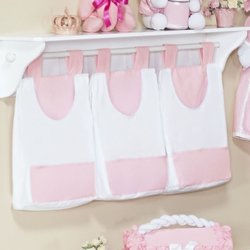Porta Fraldas + Prateleira Coroa Rosa Porta Fraldas + Prateleira Coroa Rosa